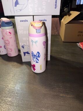 Owala Pink Bow Stainless Steel Water Bottle